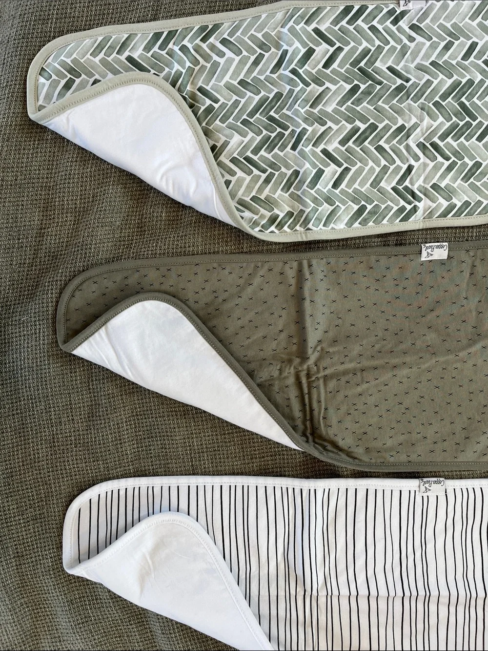 Copper Pearl Sage & White Burp Cloth Set - 3 Pack - Picture 4 of 4